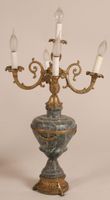 Paire de candélabres en marbre vert, laiton et bronze doré c… (photo 6)