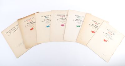 Rare RÉUnion DE Sept Menus DU DÉJeuner DU Prix DU Roman D'AV…