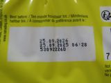 a close up of a bag of food on a table