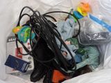 a plastic bag filled with toys and other items