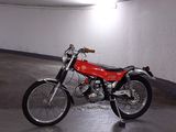 a motorcycle that is parked in a parking garage