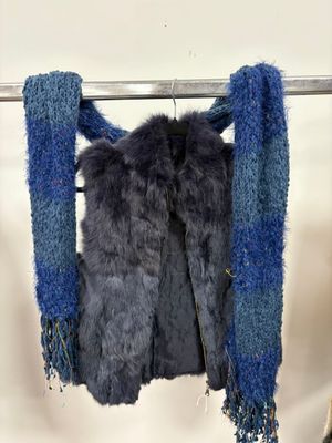 Boléro sans manche bleu 90% lapin et 10% polyester quelques …