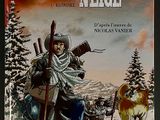 a picture of a book with a picture of a man and a dog