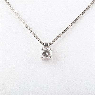 Chaîne or gris 18K, pendentif diamants taille brillant 0.