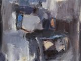 an oil painting of a chair and a table in a room
