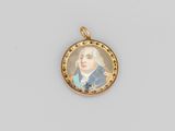 un portrait miniature représentant un homme vêtu d'un manteau bleu