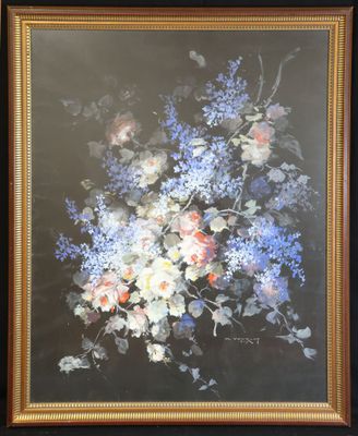 tableau représentant un bouquet de fleurs dans un cadre doré