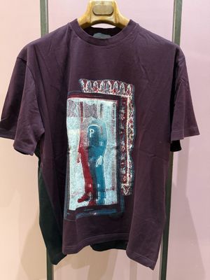 T-Shirt PRADA T.XL it, Bicolore aubergine et noir, Coton, ne…