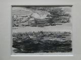 un dessin en noir et blanc représentant un voilier en pleine mer