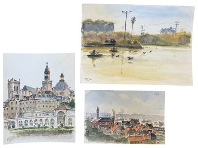 Michel HERTZ (1933-2022) Les toits rouges (double face), par…