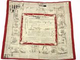 un vieux journal avec une bordure rouge et une bordure rouge tout autour