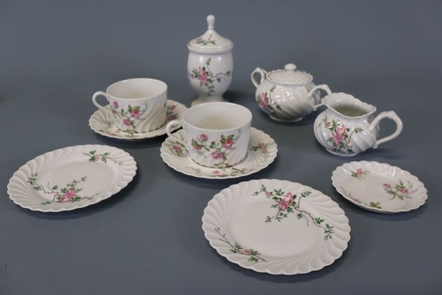 HAVILAND Limoges – Tête à tête en porcelaine, à côtes torses, à d...