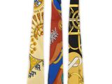 three ties with different designs on them on a white background