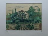 an image of a drawing of a house on a hill