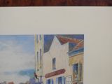 a picture of a painting of a street in a town