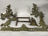 pair of antique cast iron fireplace mantle mantles with ornate design
