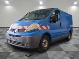 a picture of a blue van parked in a garage