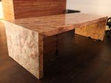 a desk with a marble top in an office