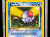 a close up of a pokemon card on a black background