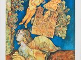 une image d'un tableau représentant une femme avec un oiseau dans la main