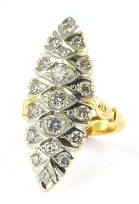 an image of a gold and silver ring with diamonds on it
