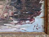 a picture of a painting of a boat on the water