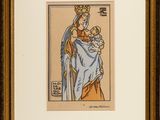 an old picture of a woman holding a baby in her arms