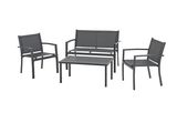 un ensemble composé de trois chaises et d'une table sur fond blanc
