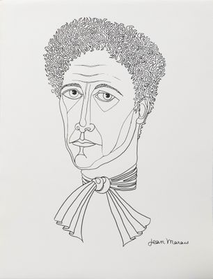 an image of a drawing of a woman with curly hair