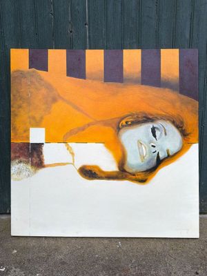 une photo d'un tableau représentant une femme allongée par terre
