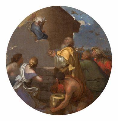 une image représentant un tableau où l'on voit un groupe de personnes formant un cercle