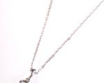 une image représentant un collier de diamants suspendu à une chaîne, sur fond blanc