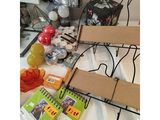 a table with a bunch of items on top of it