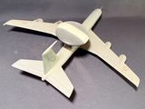 a model of a plane that is on a table