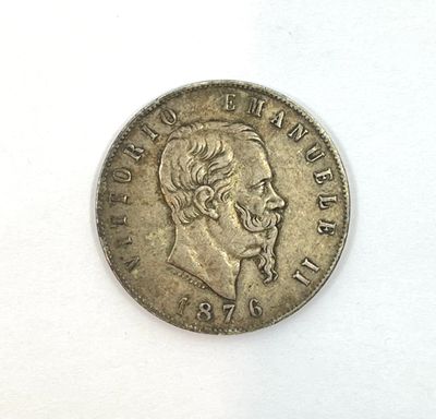 ITALIE. Mnnaie en argent de 5 Lire Vittorio Emanuele II 1876. Poids ne - Photo 1