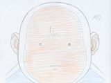 un dessin du visage d'un homme sur une feuille de papier