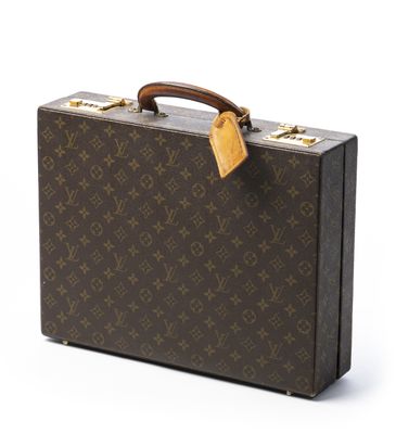 Valise Louis Vuitton en toile Monogram avec poignée en cuir