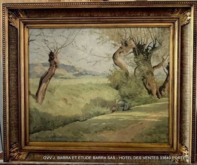 une photo d'un tableau représentant un cerf bondissant dans les airs