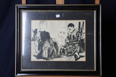 une vieille photo représentant un homme et une femme assis sur une chaise