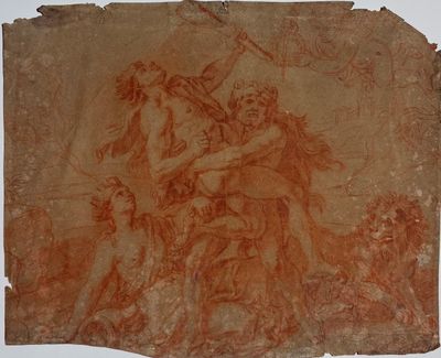 an old piece of paper with a drawing of a man on a horse