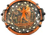 an image of a decorative plate with an image of an angel