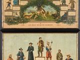 deux photos encadrées représentant des hommes et des femmes debout au sommet d'une pyramide