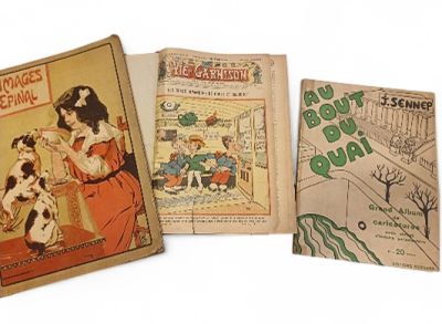 Lot cpt : Images d'Epinal, Grand album de caricatures "Au bo…