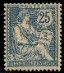 a stamp with an image of a man and a woman on it