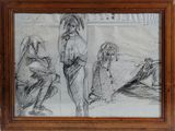 an image of a drawing of a group of people sitting on a bench