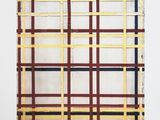 une image représentant une peinture montrant une grille de carrés sur une surface blanche