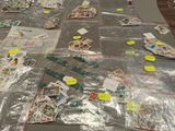a table covered with lots of post it notes and post - it notes