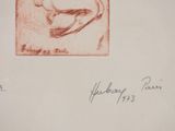 a drawing of a cat sitting on top of a piece of paper