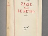the cover of the book zazie dans le metro, with a red border