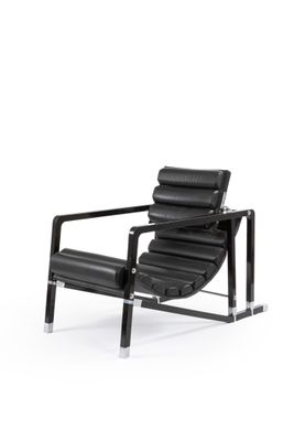 Eileen GRAY, d'après Fauteuil "Transat" en bois laqué noir, … - Photo 1